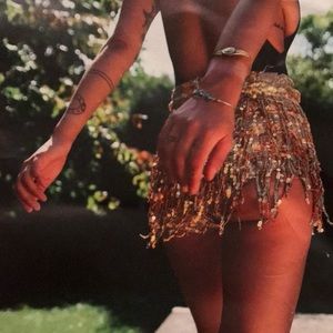 high waisted shorts with sequin tassels